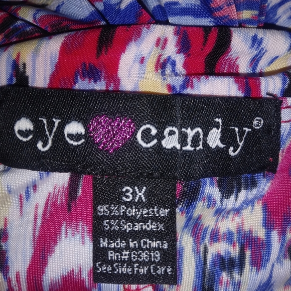 Eye Candy 3X Boho Blue Red Stretch Maxi Skirt Plus - Picture 2 of 4